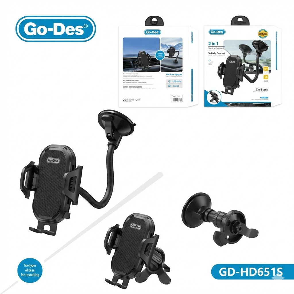 Go-Des - 2-in-1 Car Holder